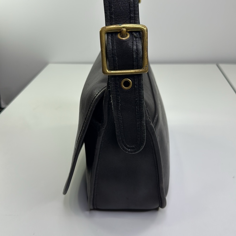 VINTAGE COACH 9951 PATRICIA LEGACY BLACK LEATHER SHOULDER BAG CROSSBODY PURSE - Picture 4 of 15